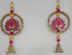 Lotus Garland with Gold Ring: Diwali Decoration, Temple Decor - 12 Inch.