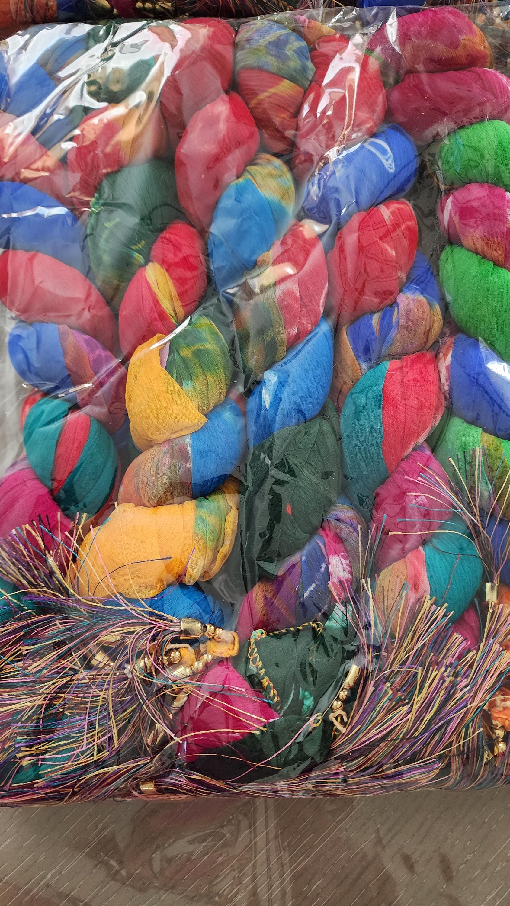 Rajasthani Tie Dye Silk Dupatta: Multi-Colored Wedding Favor Scarf