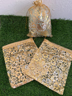 Embellished Organza Favor Bag: Handcrafted Potli with Drawstring