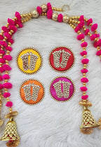 Kundan Handmade Lakshmi Paduka: Diwali Pooja Decor - 3 Inch.