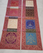 Elephant with peacock Print Silk Brocade Table Runner: Indian Decor (16X60 Inch)