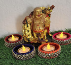 Kundan Tea Light Holder: Diwali Pooja Decoration, Wedding Favor.
