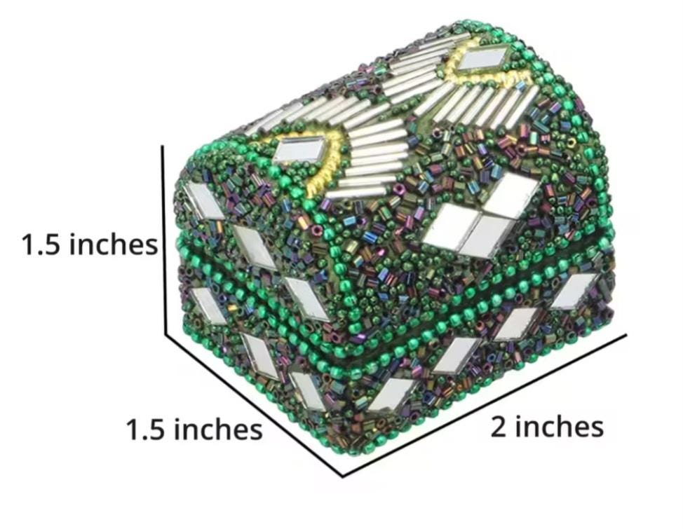 Handcrafted Haldi Kumkum Holder Set: Beaded Wedding Favor Gift