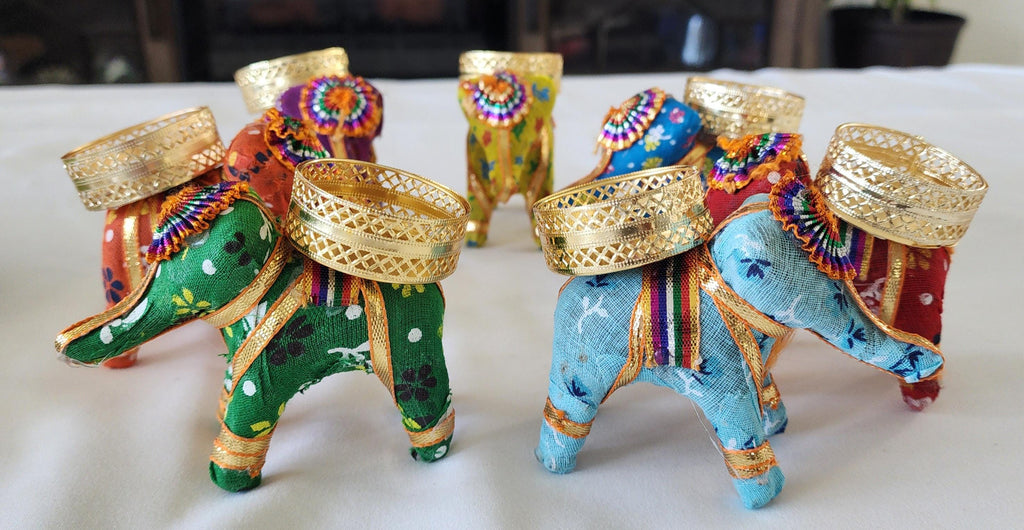 Elephant Handmade Tea Light Holder: Diwali Decor, Indian Wedding Favor