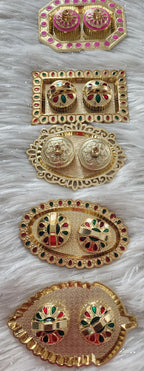 Haldi Kumkum Decorative Plates: Vermilion Holder Pooja Thali, Mehndi Decoration.