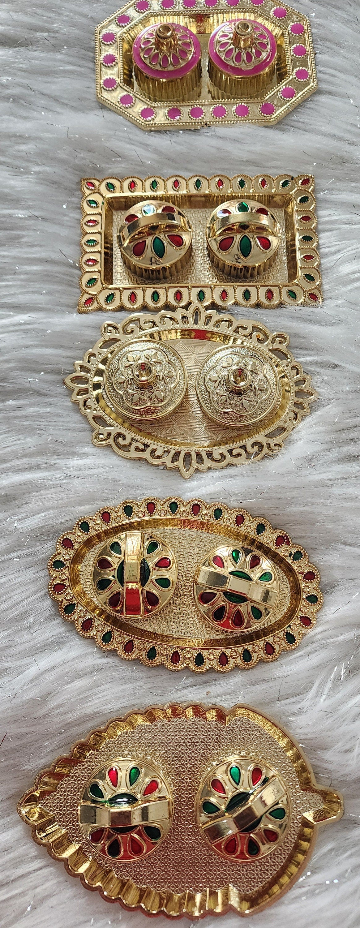 Haldi Kumkum Decorative Plates: Vermilion Holder Pooja Thali, Mehndi Decoration.