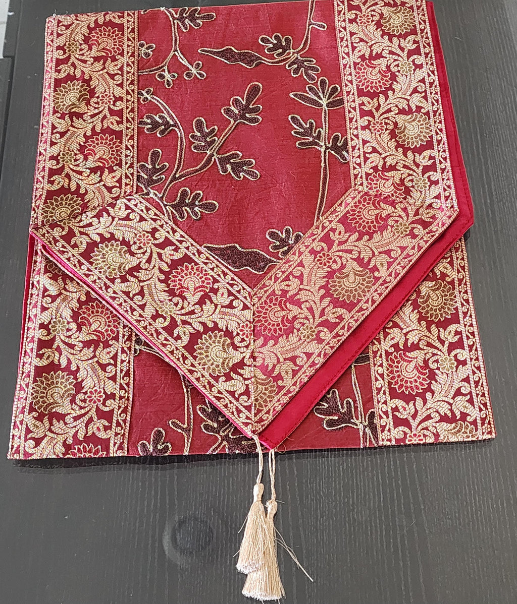 Silk Cheesecloth Table Runner: Bohemian Dining Decor - 14x70