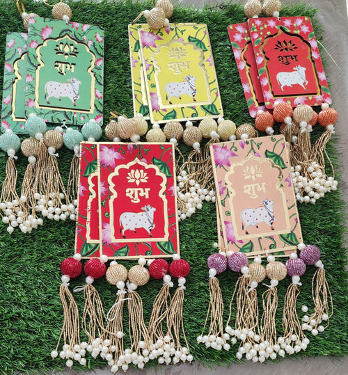 Cow Shubh Labh Door Hanging: Diwali Indian Wedding Decor