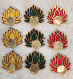 Wooden Handmade Lotus Tea Light Holders - Diwali Wedding Favors.