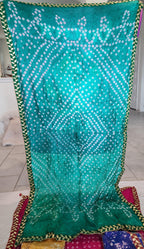 Bandhej Dupatta: Velvet Lace, Art Silk, Rajasthani Wedding Favor