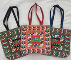 Embroidered Elephant Crossbody Bag: Indian Mirror Work Jhola Bag