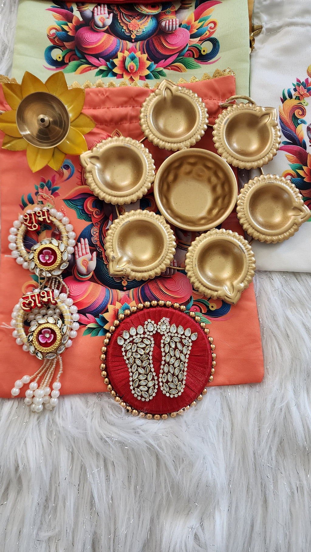 Diwali Potli Bag Set: Pooja Favors, Housewarming Gifts