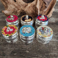 Handcrafted Enamel Haldi Kumkum Dibbi: German Silver Pichwai, Wedding Favor.
