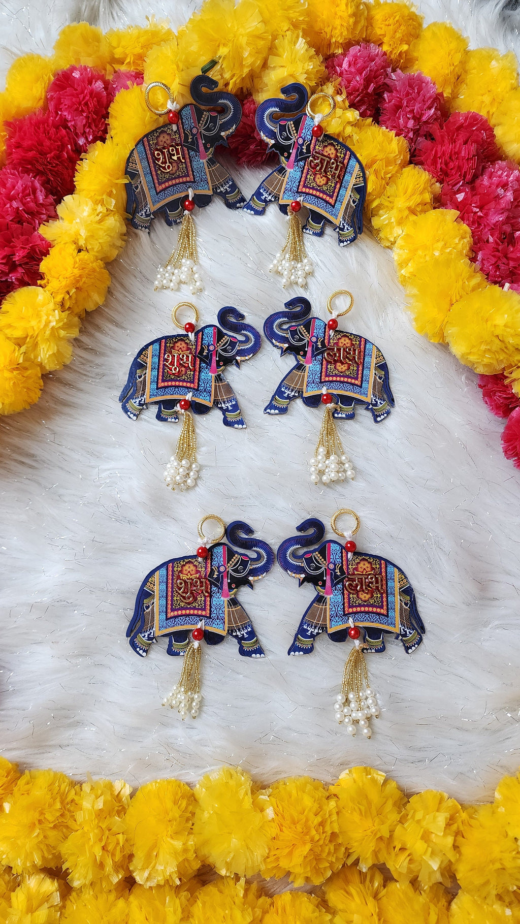 Elephant Shubh-Labh Hanging: Diwali Decoration, Mandir Decor (4 inches)