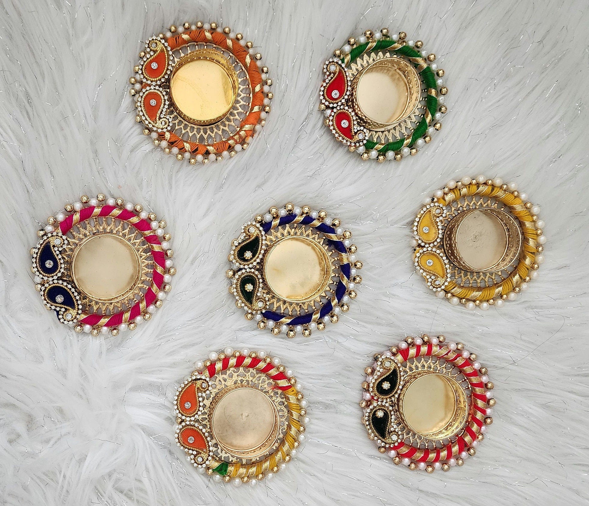Handcrafted Multi Color Tea Light Holder: Diwali Home Decor