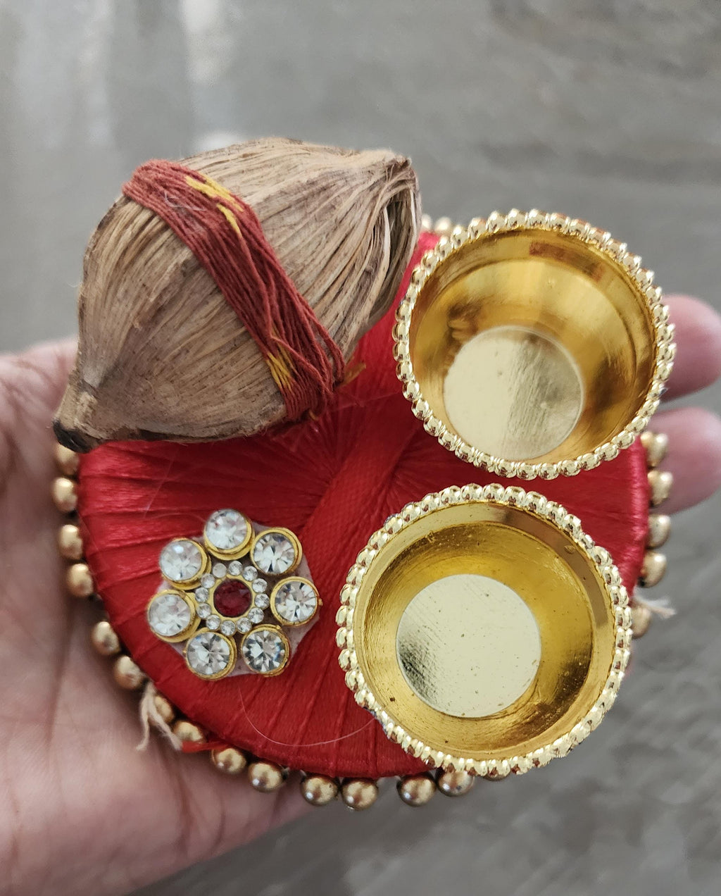 Handmade Haldi Kumkum Plate: Pooja Decor, Mehndi Favors