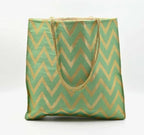 Zig Zag Silk Favor Bag: Gota Trim, Indian Wedding Return Gift
