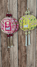 Shubh Labh Cow print Door Hanging: Diwali Decoration, Indian Wedding Decor.