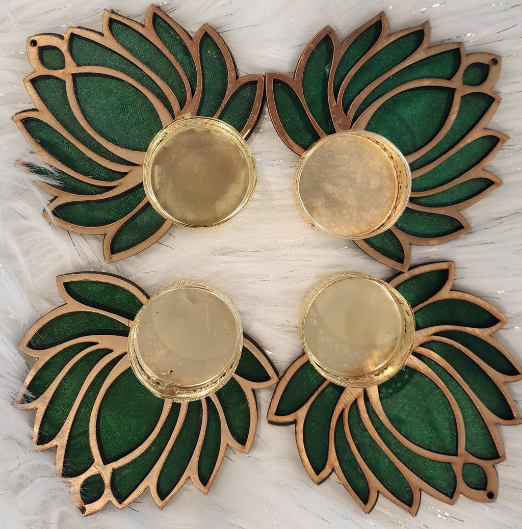 Wooden Handmade Lotus Tea Light Holders - Diwali Wedding Favors.