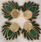 Wooden Handmade Lotus Tea Light Holders - Diwali Wedding Favors.