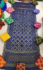 Hand Printed Jacquard Silk Dupatta: Banarsi Print Wedding Favor