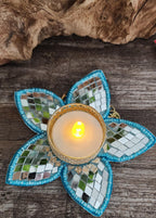 Mirror Work Tea Light Holder: Handcrafted Diwali Pooja Decor