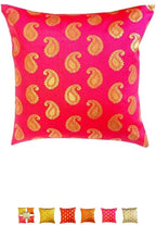 Handmade Silk Cushion Covers: Decorative Throw Pillow Set of 5 (18x18 Inches)