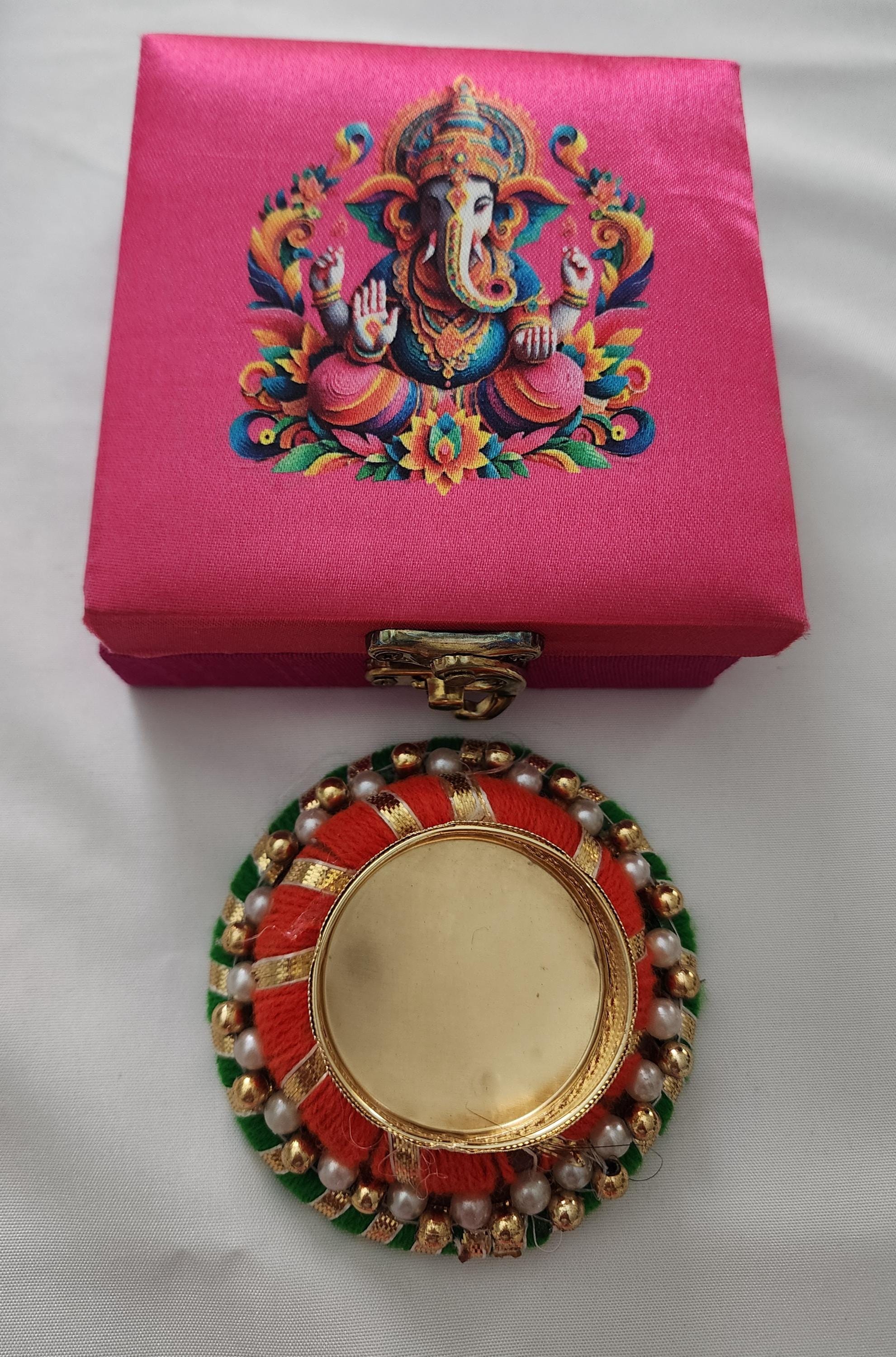 Ganesa Laxmi Tea Light Holder Box: Diwali Wedding Favor Return Gift