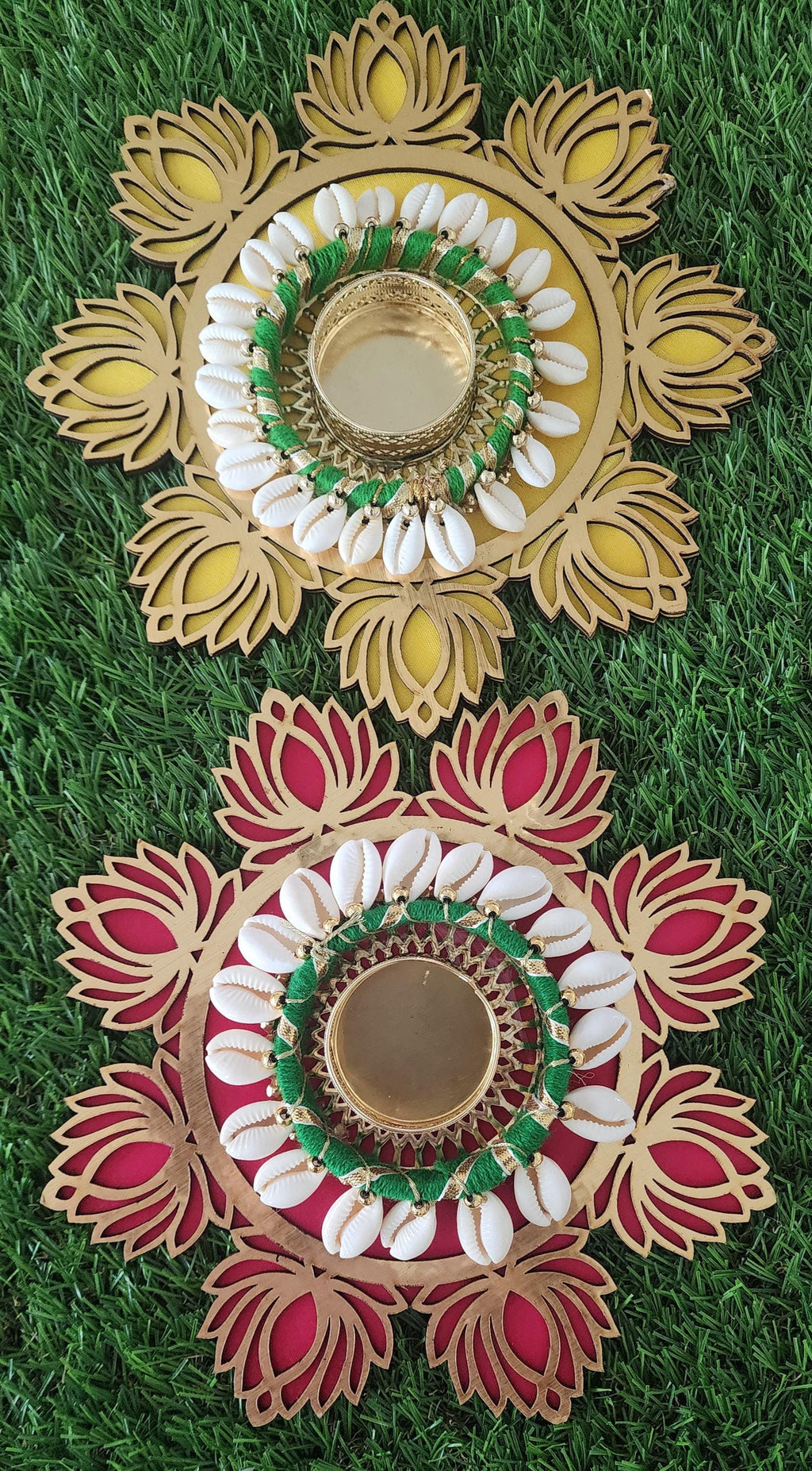 MDF Lotus Tealight Holder: Diwali Rangoli Decoration