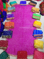 Bandhej Dupatta: Velvet Lace, Art Silk, Rajasthani Wedding Favor