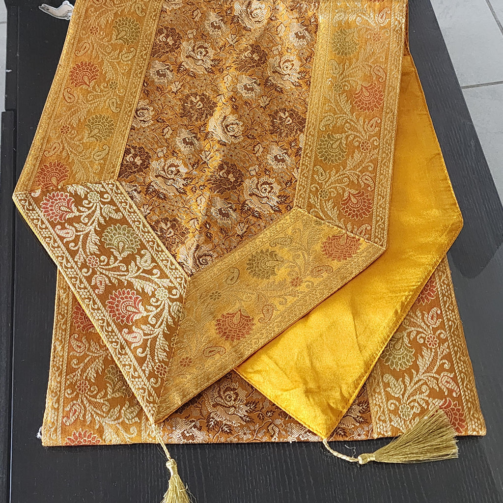 Silk Cheesecloth Table Runner: Bohemian Dining Decor - 14x79