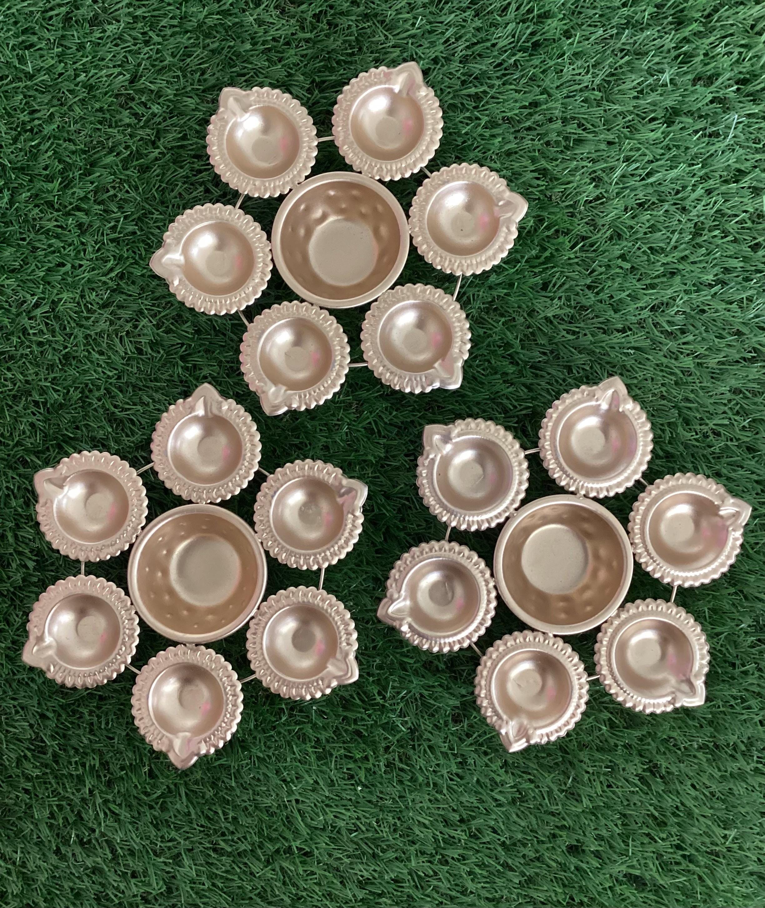 Metal Urli Diya Set: Gold Diwali Decoration, Housewarming Return Gift.