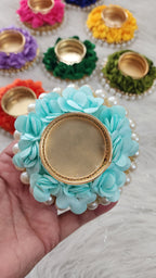 Floral Tea Light Holder: Diwali Pooja Decoration, Wedding Favor