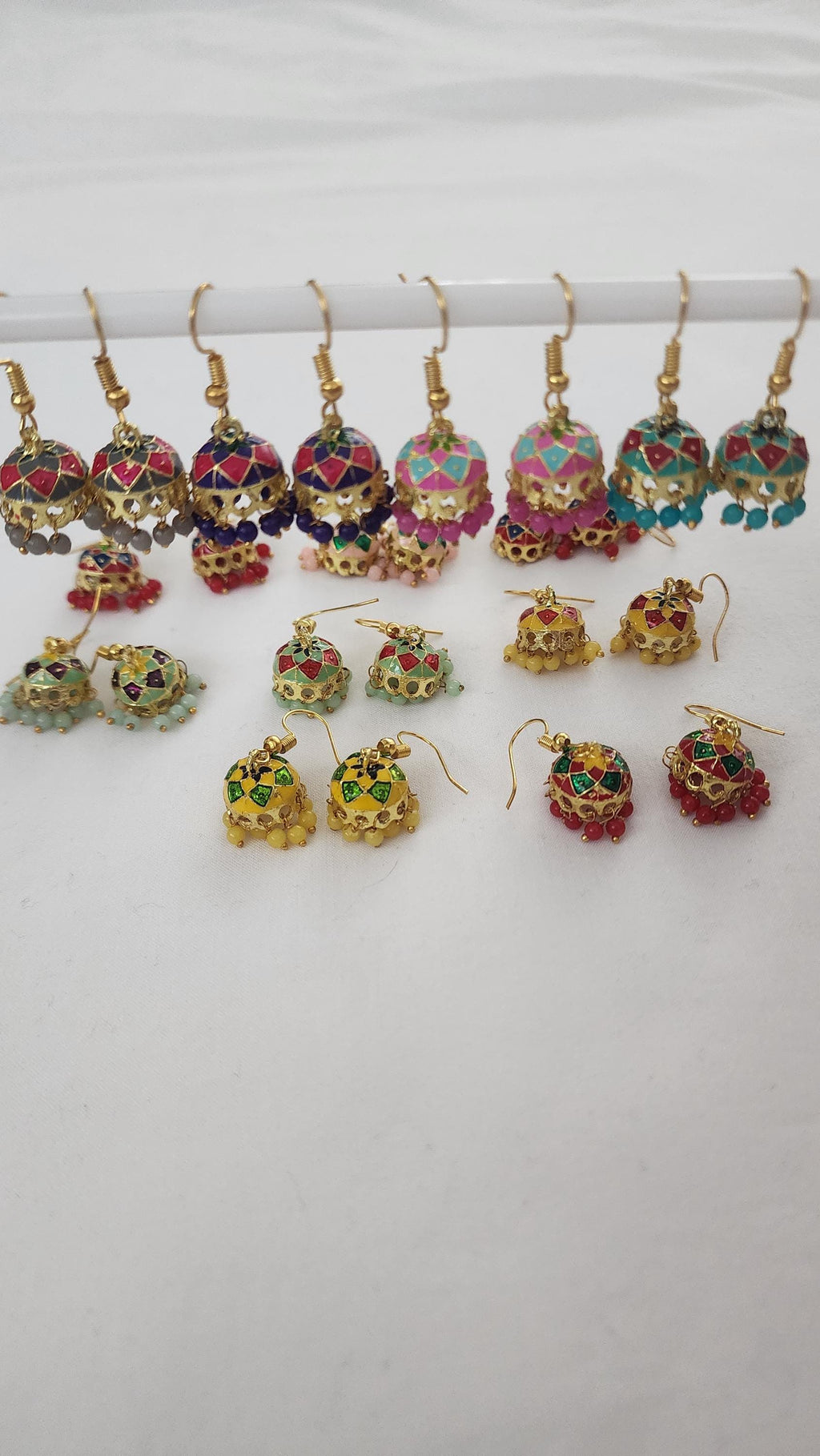 Handmade Meenakari Jhumka Earrings: Indian Wedding Jewelry