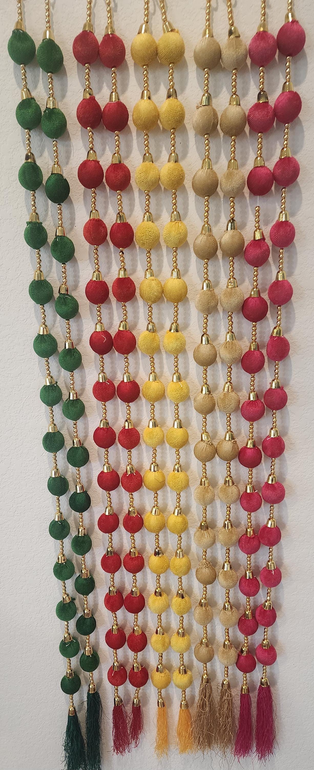 Multi Color Bead String Garland: Diwali Wedding Decor.