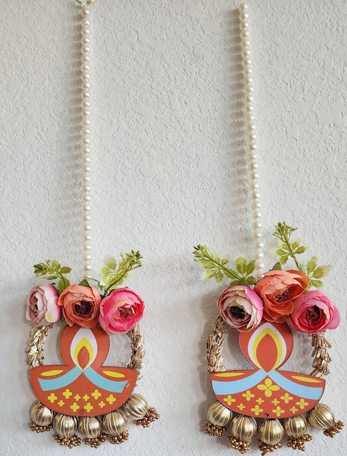 Colorful Diya Diwali Hangings: Indian Festive Decor, Return Gift (18 inch)