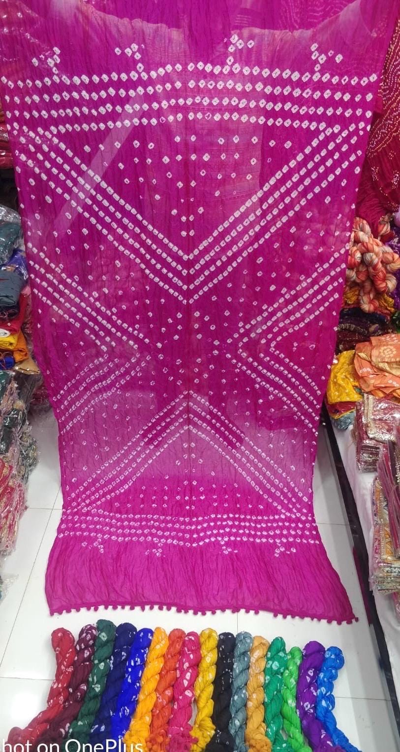 Bandhani Dupatta: Rajasthani Tie Dye Scarf with Tassels