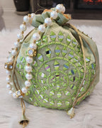 Handcrafted Moti Work Potli Bag: Indian Wedding Favor