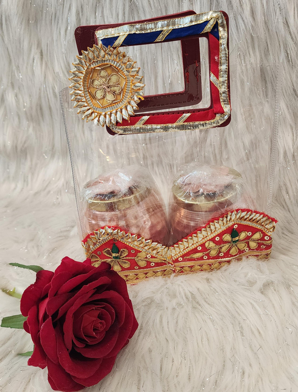 Handcrafted Gotapati Transparent Gift Bag: Pooja Favor, Wedding, Christmas gift.