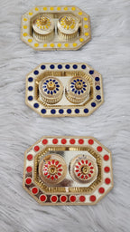 Haldi Kumkum Decorative Plates: Vermilion Holder Pooja Thali, Mehndi Decoration.