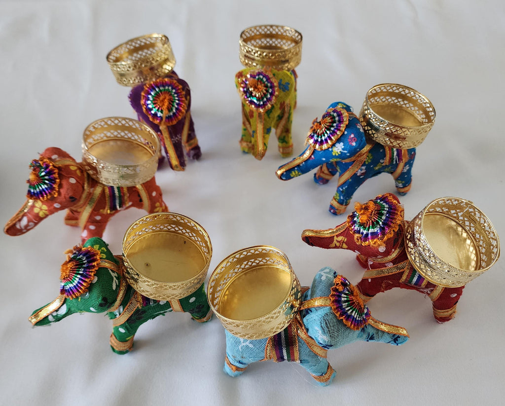 Elephant Handmade Tea Light Holder: Diwali Decor, Indian Wedding Favor