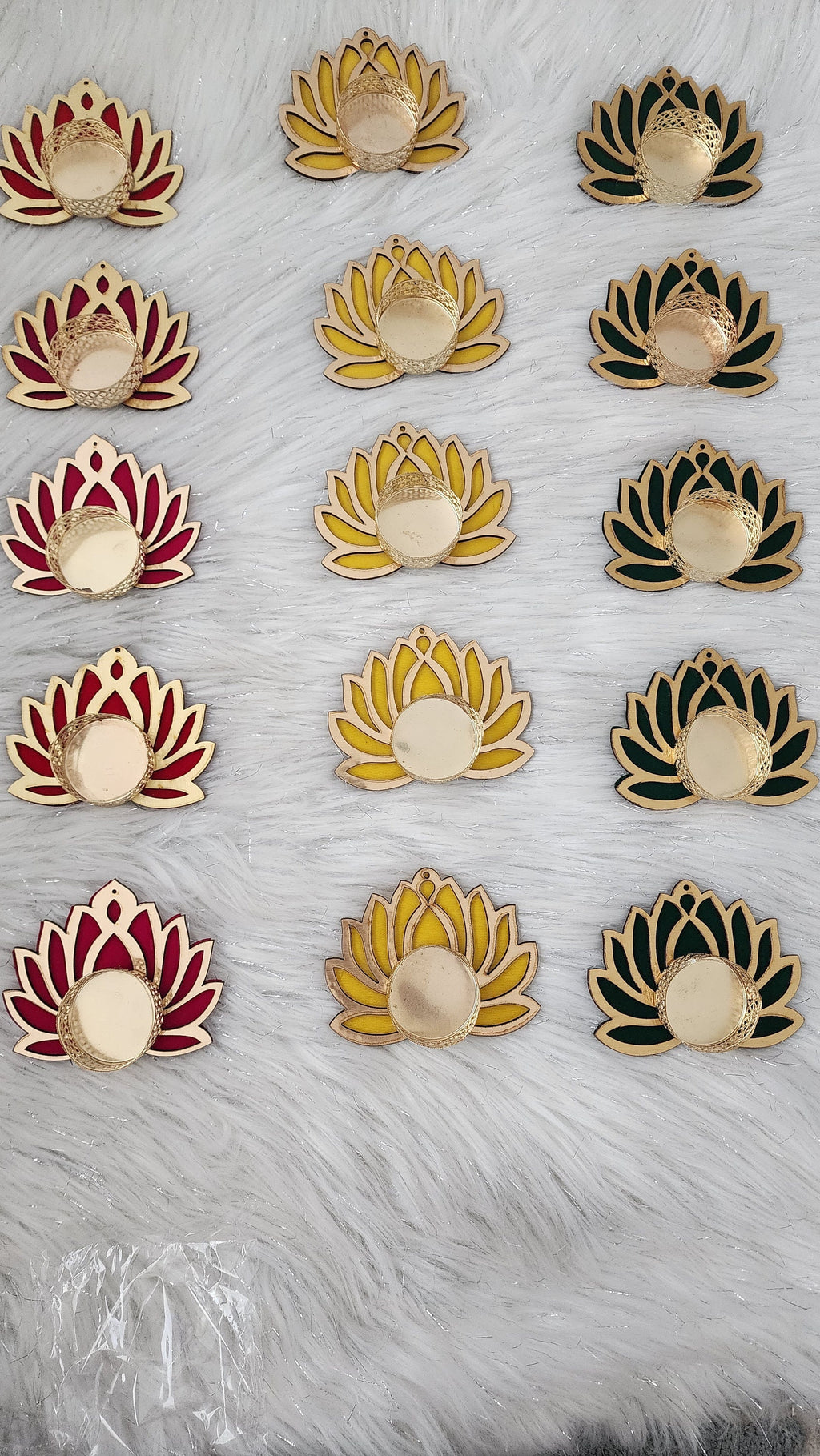 Wooden Handmade Lotus Tea Light Holders - Diwali Wedding Favors.