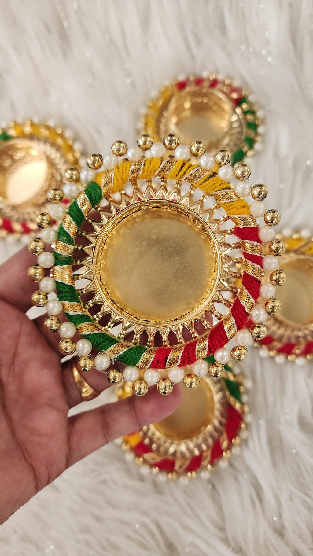 Handcrafted Multi Color Tea Light Candle Holder: Diwali Gift