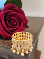 Gold Metal Tea Light Candle Holder with Ghungroo - Diwali Favor / pooja favor.