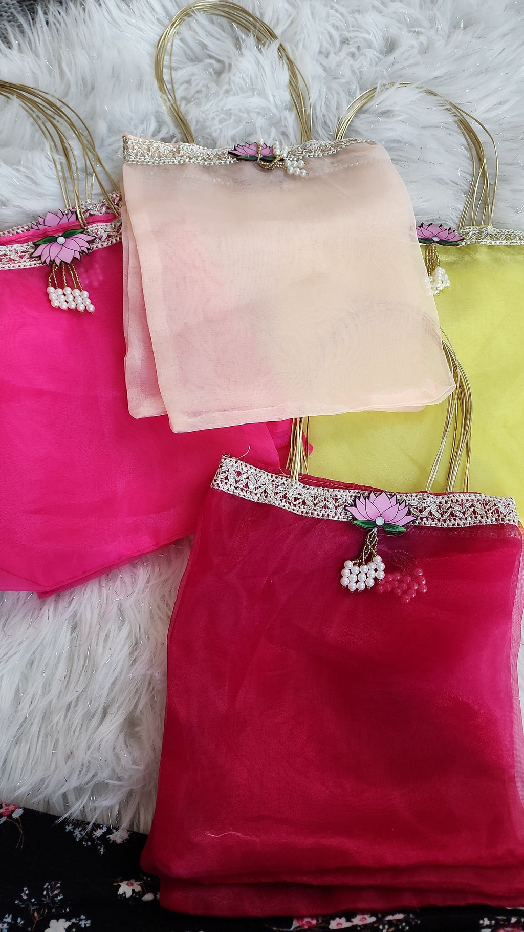 Diwali Potli Bag Set: Pooja, Housewarming Return Favors Pack of 5 Sets