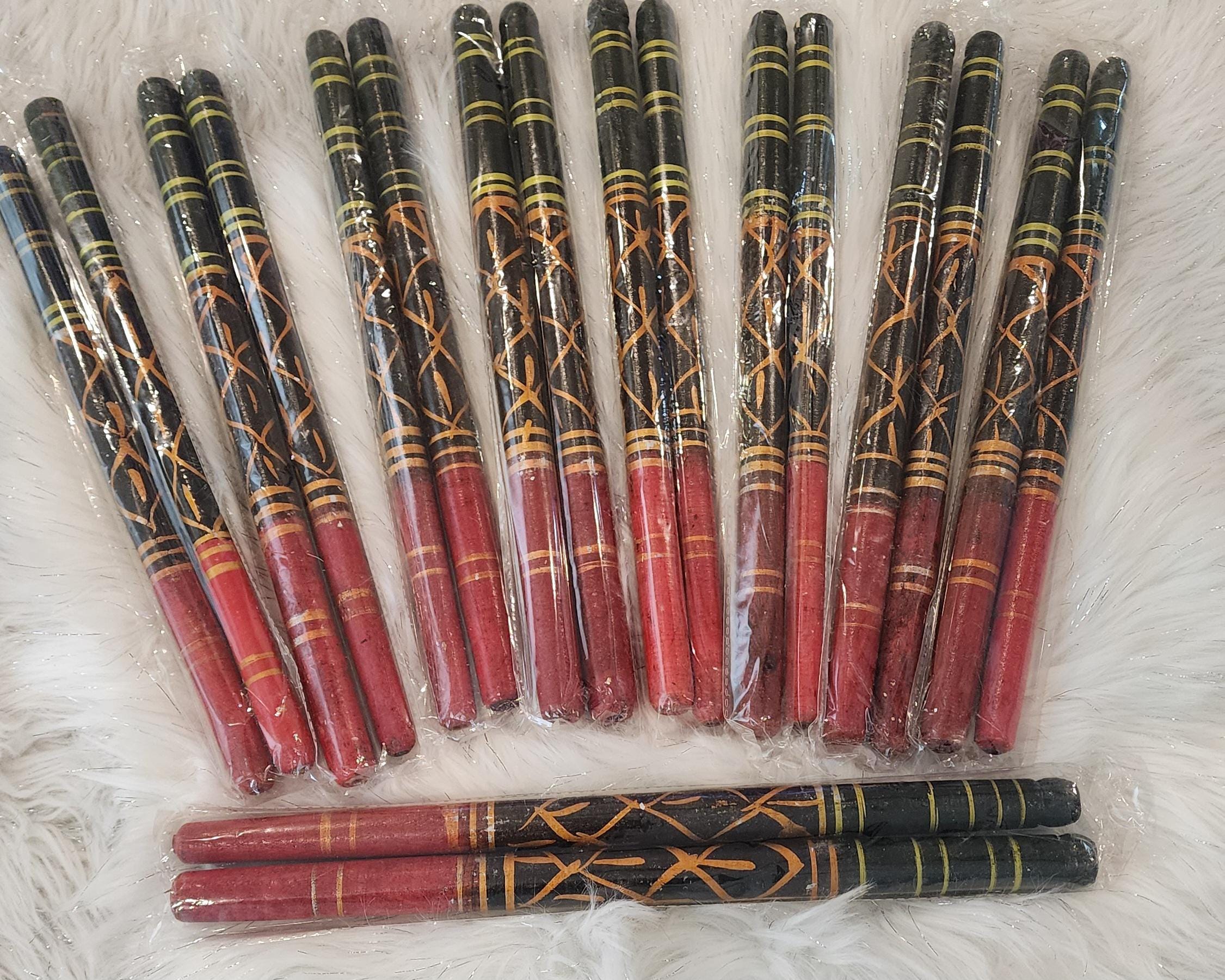 Handmade Dandiya Sticks: Indian Navratri Dance Sticks (Pair).