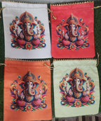Silk Ganpati Potli Bags - Indian Wedding / Diwali Return Gifts Bags.