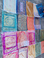 Banarsi Brocade Dining Table Runner Set: Jacquard Silk, Luxury Decor