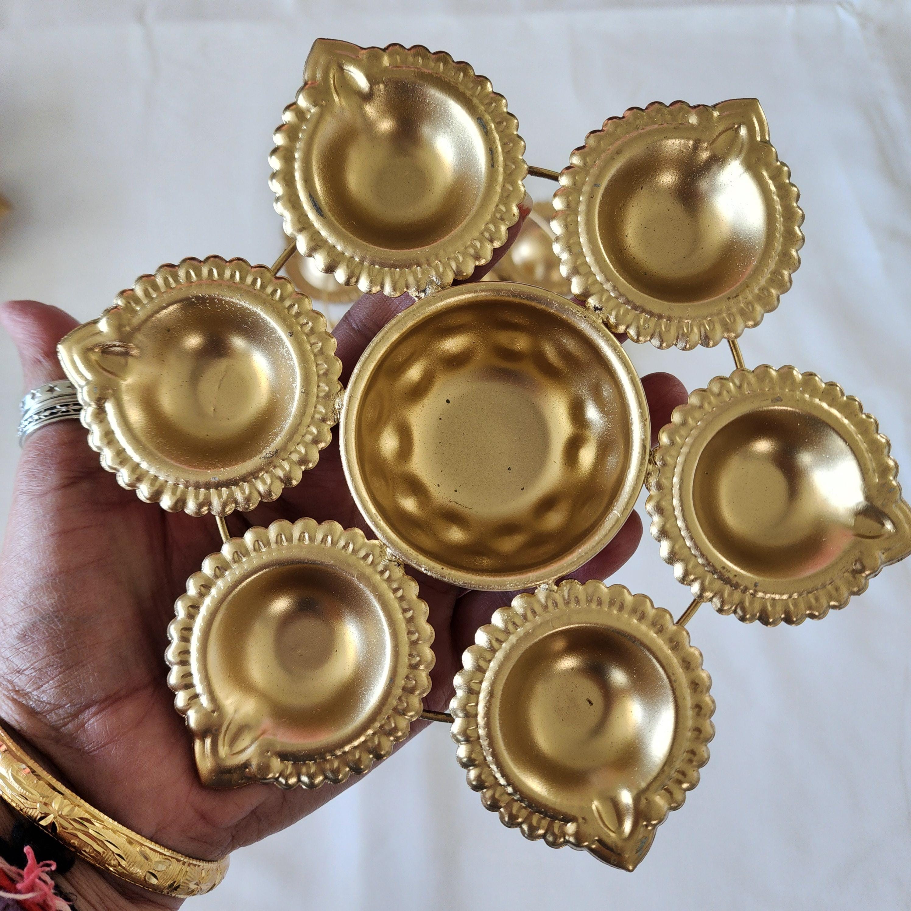 Metal Urli Diya Set: Gold Diwali Decoration, Housewarming Return Gift