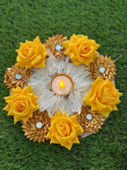 Lotus Tealight Candle Holder Rangoli: Diwali Festive Decor